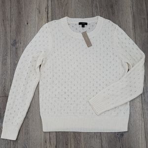 J. Crew Pointelle Crewneck Sweater NWT